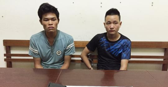 Hai đối tượng Tiến, Công tại cơ quan công an *ảnh: Nguyệt My