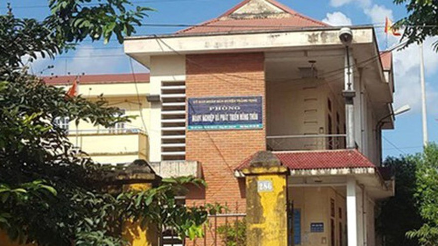 Phòng NN&PTNT huyện Tràng Định nơi ông Triệu Minh Quân công tác *ảnh: TL