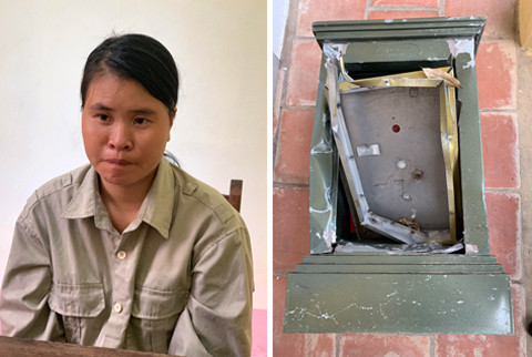 Đối tượng Đông và tang vật .Ảnh: Huyền Mỹ