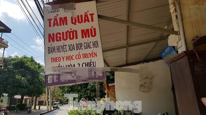 Cơ sở xoa bóp, bấm huyệt nơi bà H bị 2 đối tượng lạ mặt hãm hại .Ảnh: Duy Chiến