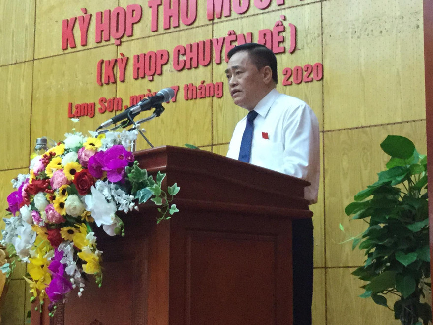 Tân Chủ tịch UBND tỉnh Lạng Sơn Hồ Tiến Thiệu .Ảnh: Duy Chiến