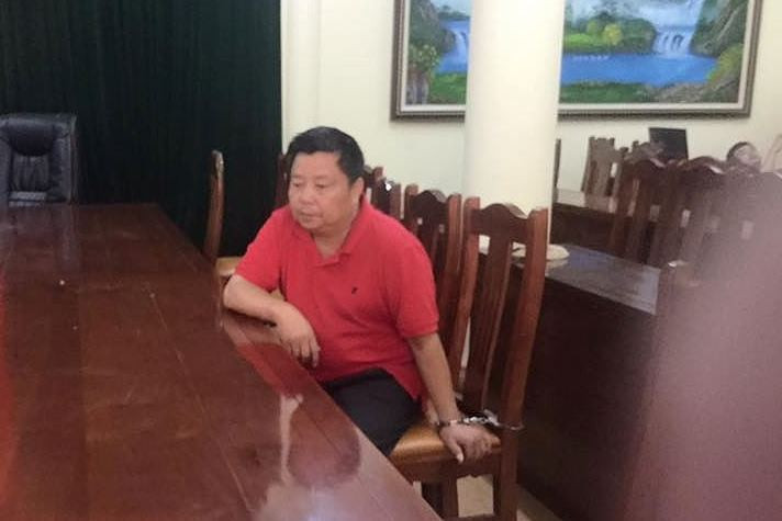 Ông trùm Voòng tại cơ quan điều tra Công an tỉnh Lạng Sơn *ảnh: Duy Chiến