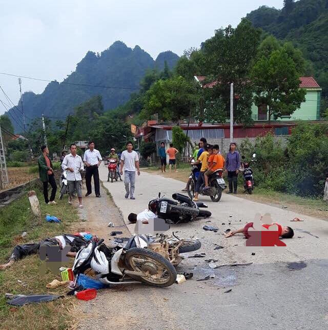 Hiện trường vụ tai nạn .Ảnh: Nguyễn Hiền