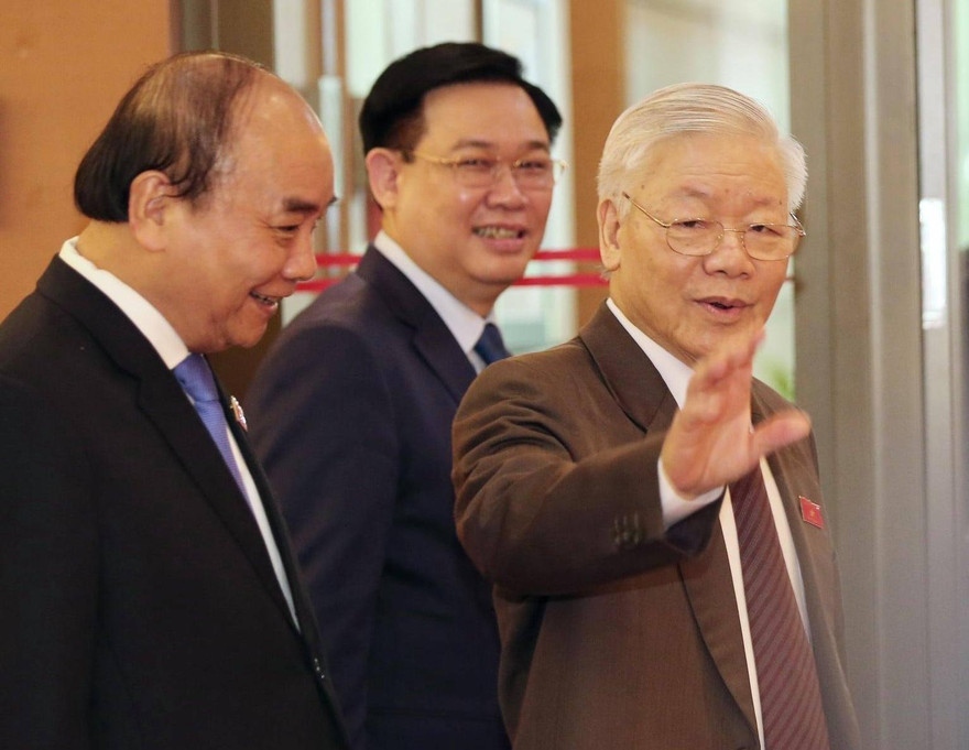 Lãnh đạo Đảng, Nhà nước tại kỳ họp Quốc hội. Ảnh Như Ý