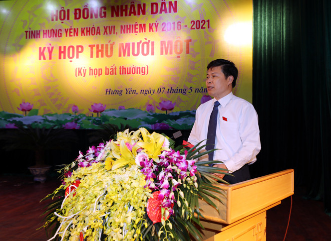 Tân Chủ tịch HĐND tỉnh Hưng Yên Trần Quốc Toản. Ảnh Báo ĐBND