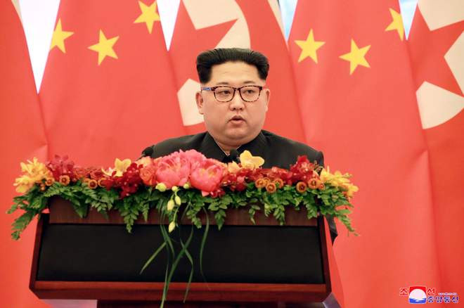 Chủ tịch Triều Tiên Kim Jong-un phát biểu tại một cuộc họp đảng ở thủ đô Bình Nhưỡng. Ảnh: Getty Images