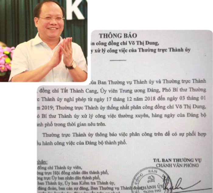 Ai thay nhiệm vụ đang 'khuyết' của ông Tất Thành Cang?