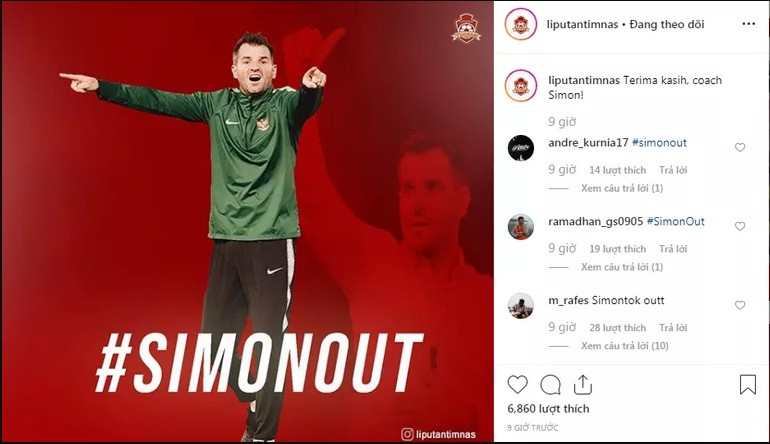 CĐV Indonesia đòi sa thải HLV Simon McMenemy.