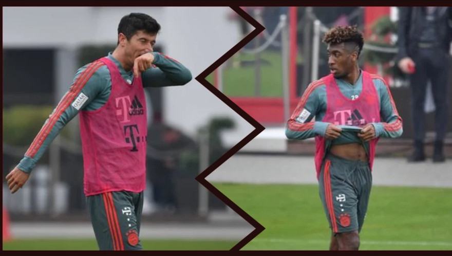 Robert Lewandowski và Kingsley Coman ẩu đả ngay trên sân tập.