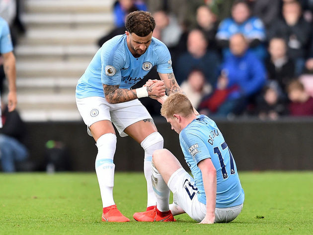 Kevin de Bruyne dính chấn thương và sẽ phải nghỉ thi đấu khoảng 1 tháng.