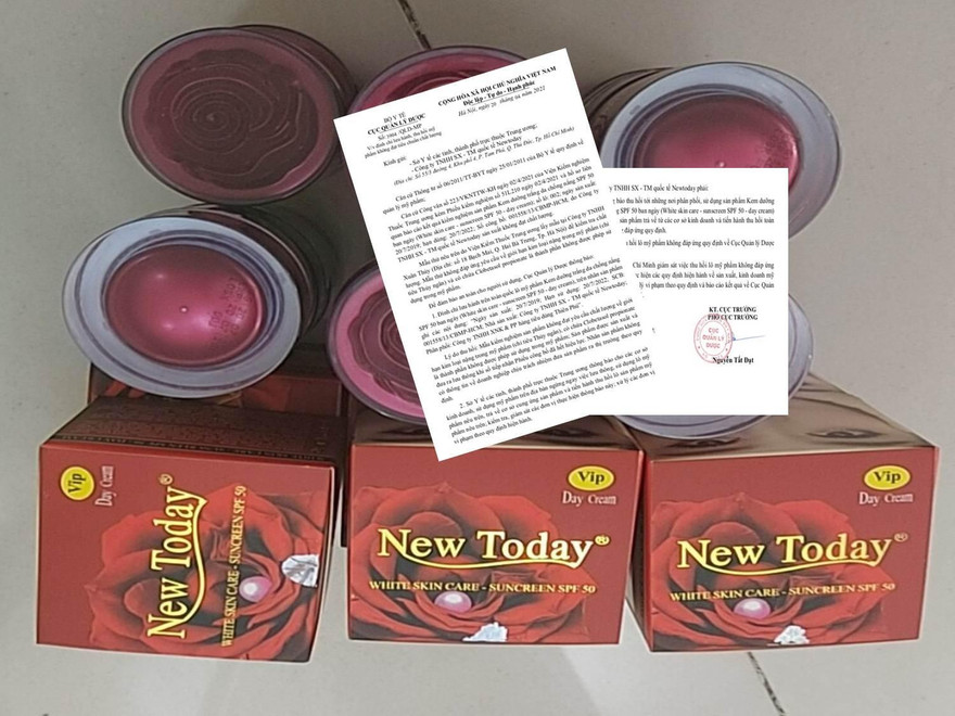 Chứa chất cấm, mỹ phẩm của Newtoday bị đình chỉ thu hồi trên toàn quốc