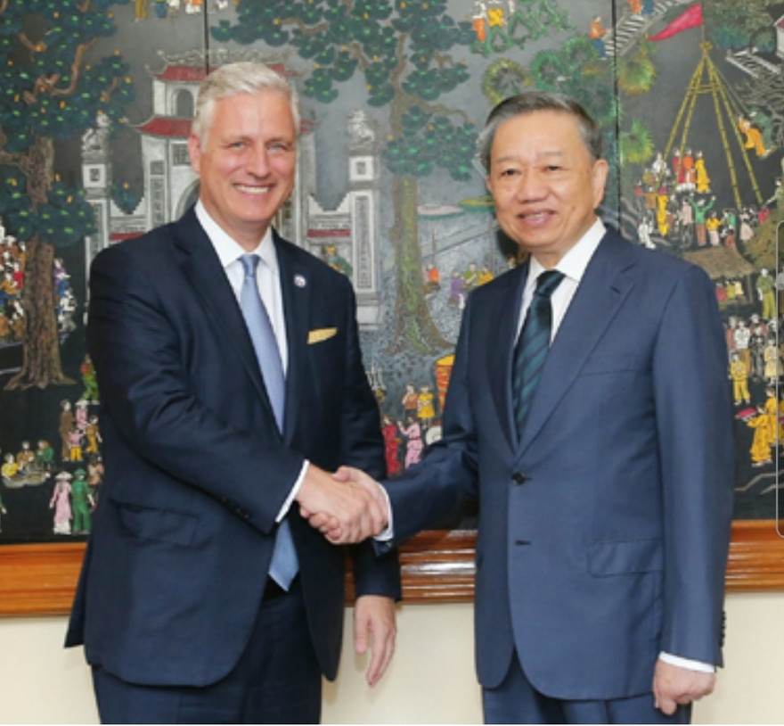 Bộ trưởng Tô Lâm và Cố vấn An ninh quốc gia Hoa Kỳ Robert O'Brien