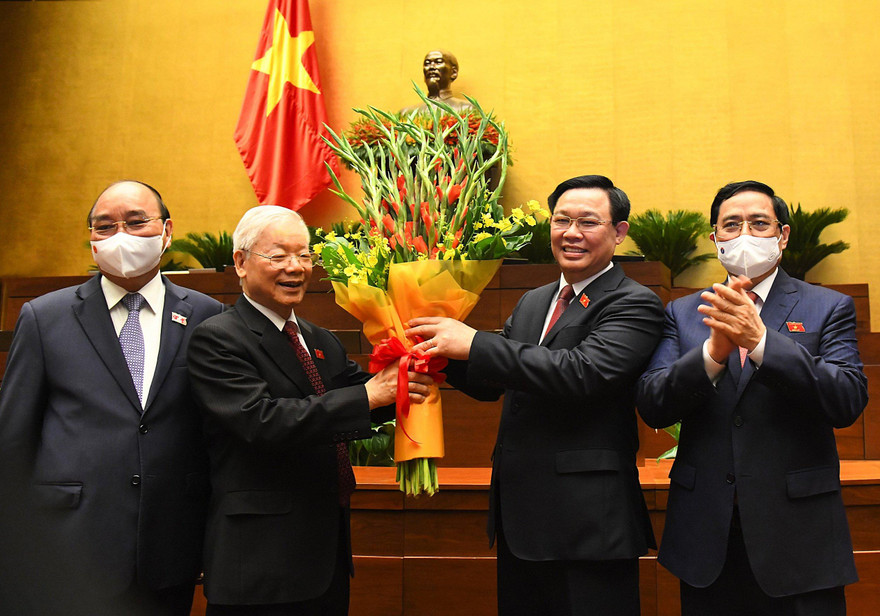 Lãnh đạo Đảng, Nhà nước tại phiên khai mạc kỳ họp thứ Nhất, Quốc hội khoá XV. Ảnh Như Ý