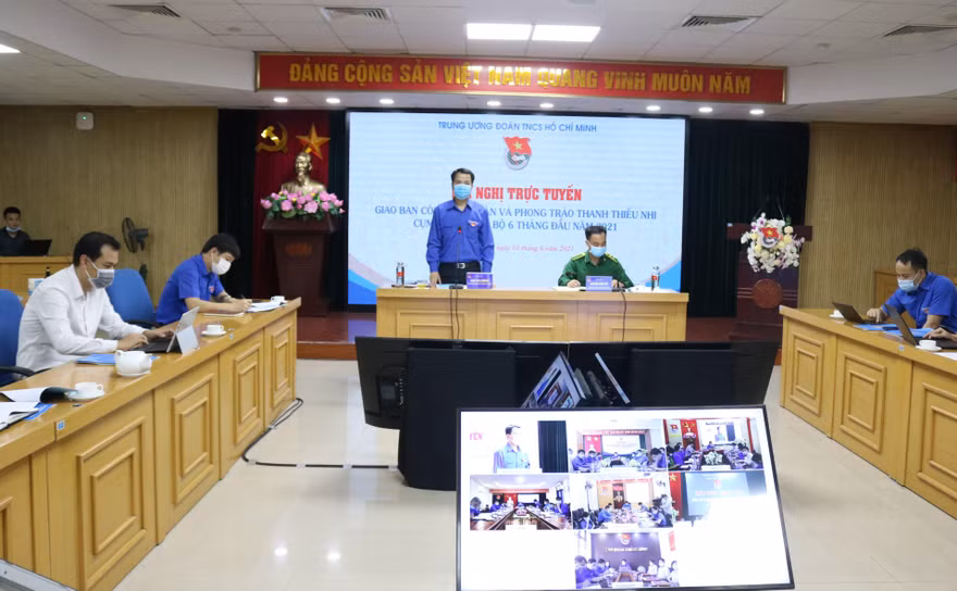 Hội nghị giao ban trực tuyến sơ kết công tác đoàn và phong trào thanh thiếu nhi 6 tháng đầu năm 2021 Cụm Bắc Trung bộ.