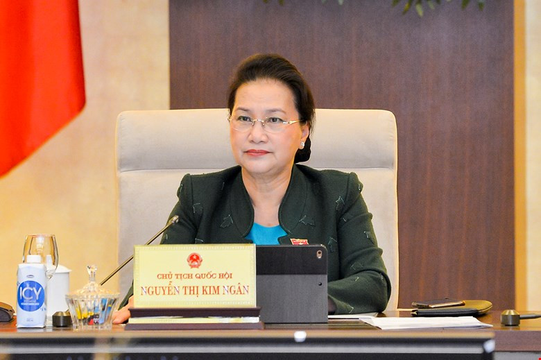 Chủ tịch Quốc hội Nguyễn Thị Kim Ngân tại phiên họp Uỷ ban Thường vụ Quốc hội. Ảnh QH