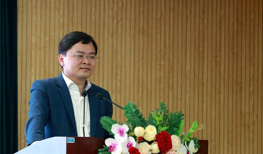 Anh Nguyễn Anh Tuấn, Uỷ viên T.Ư Đảng, Bí thư thứ nhất T.Ư Đoàn phát biểu tại hội nghị. Ảnh: Bảo Anh