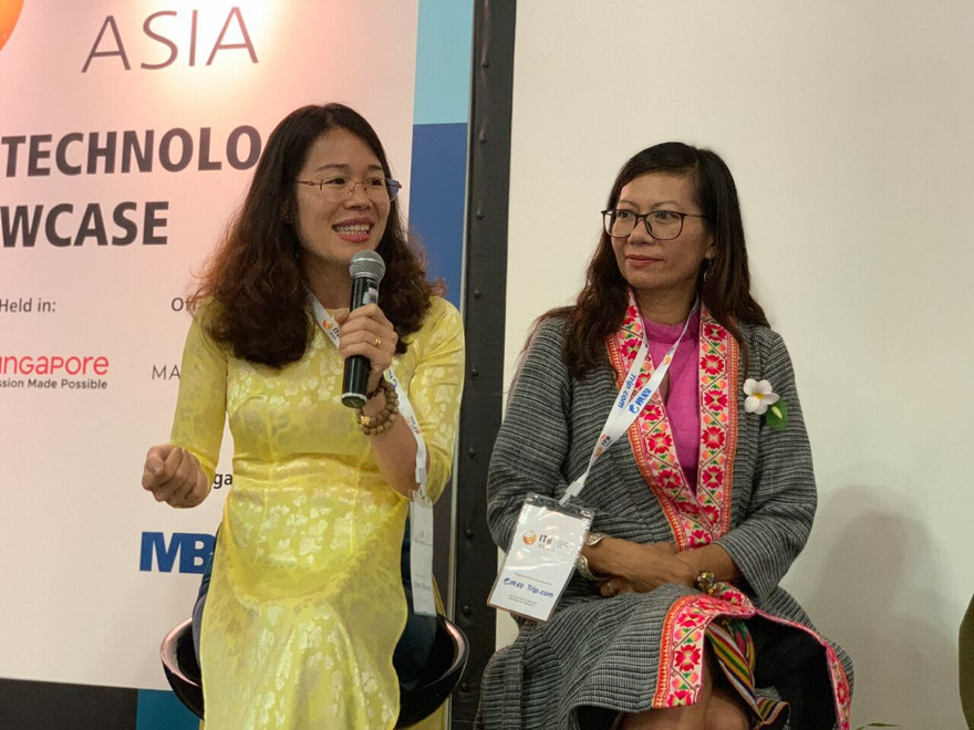 Đại diện Ecohost đang thuyết trình về dự án của mình.Ảnh: ADB