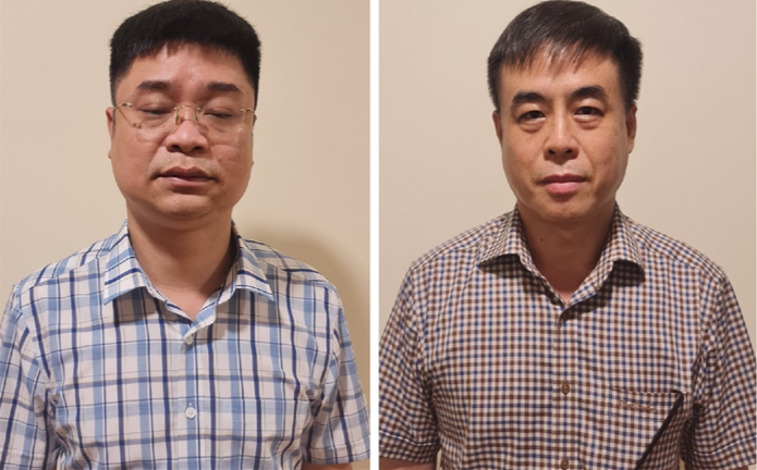 Các bị can liên quan đến vụ án sách lậu.