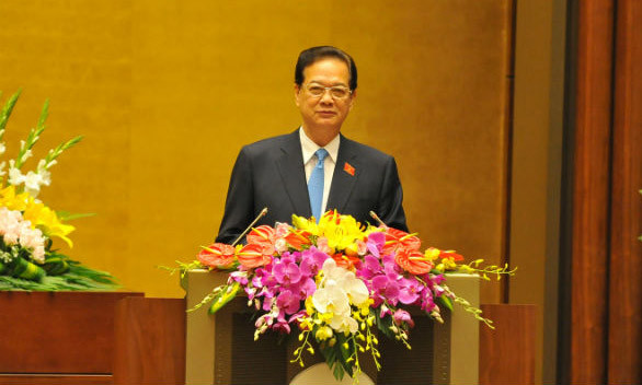 Thủ tướng báo cáo Quốc hội về công tác nhiệm kỳ. Ảnh Như Ý