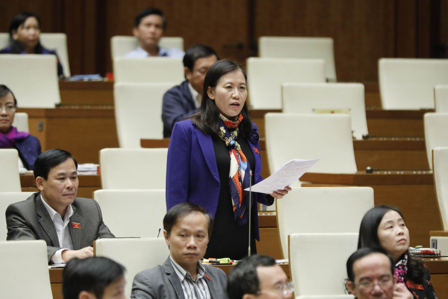 Chủ nhiệm Uỷ ban Tư pháp Lê Thị Nga. Ảnh Như Ý