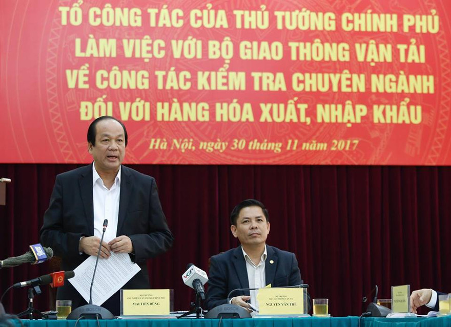 Tổ công tác của Thủ tướng làm việc với Bộ GTVT. Ảnh Như Ý