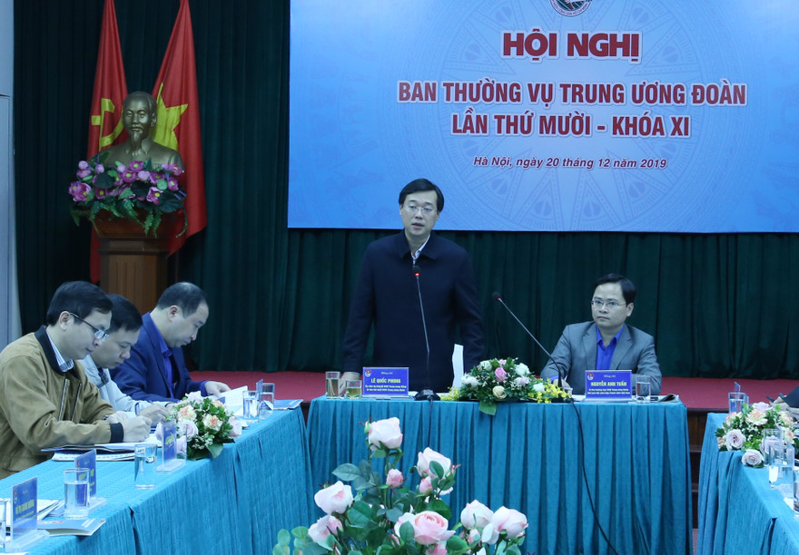 Anh Lê Quốc Phong, Ủy viên dự khuyết BCH T.Ư Đảng, Bí thư thứ nhất T.Ư Đoàn cho rằng, năm 2019 là năm tạo nhiều cảm xúc, cảm hứng cho ĐVTN xung kích, tình nguyện, thực hiện nhiều công trình, phần việc ý nghĩa. Ảnh: Lâm Đảng Hải.