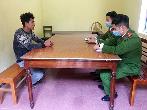 Đối tượng Đặng Xuân Trụ tại cơ quan Công an 