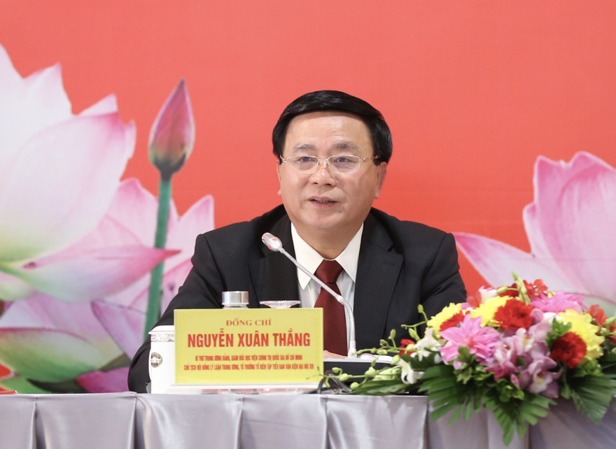 Ông Nguyễn Xuân Thắng, Bí thư Trung ương Đảng, Giám đốc Học viện Chính trị quốc gia Hồ Chí Minh, Chủ tịch Hội đồng Lý luận Trung ương. Ảnh Như Ý