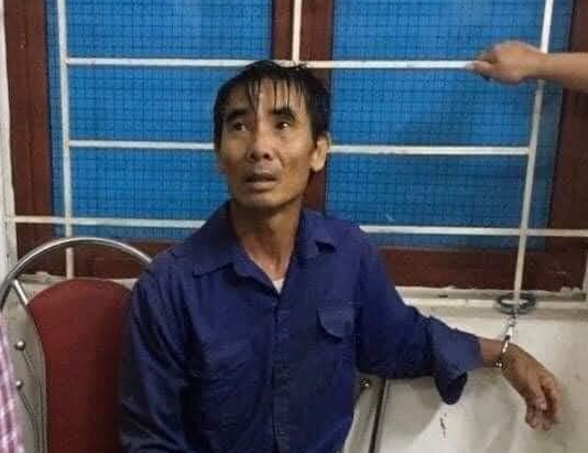 Đối tượng Nguyễn Hữu Phú tại cơ quan công an