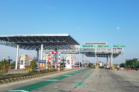 Trạm thu phí BOT Tiên Cựu trên Quốc lộ 10 qua Hải Phòng.