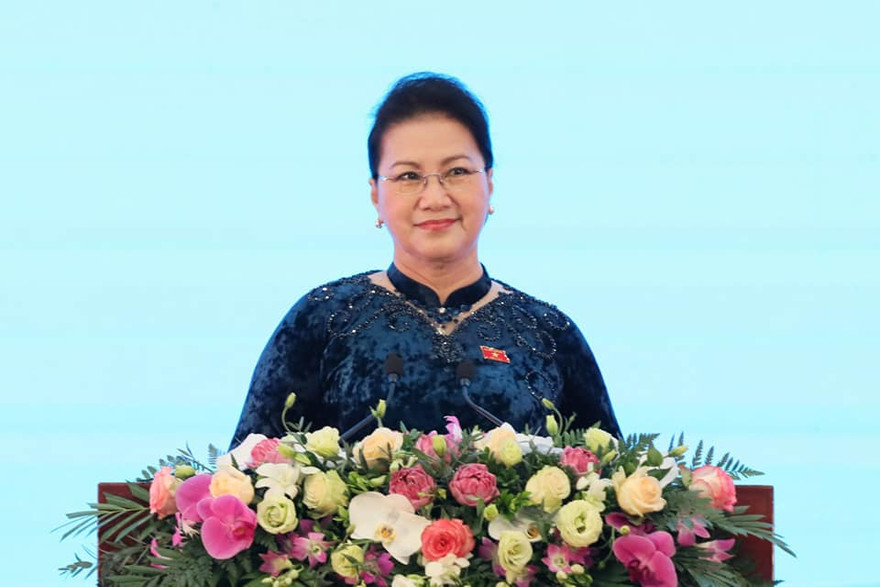 Chủ tịch Quốc hội Nguyễn Thị Kim Ngân phát biểu tại phiên khai mạc. Ảnh Như Ý