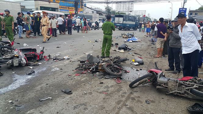 Hiện trường vụ tai nạn.