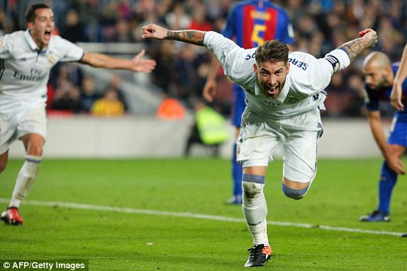 Sergio Ramos đã giải cứu Real khỏi thất bại ở Nou Camp đêm nay.