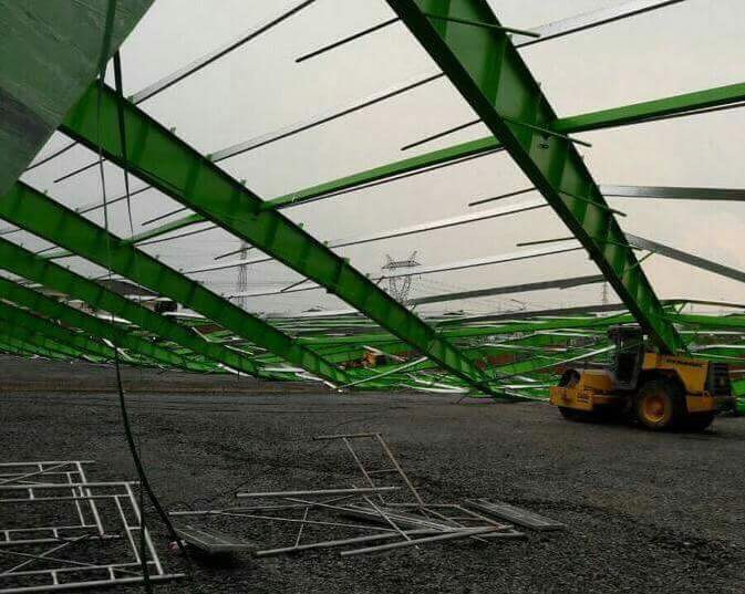 Hiện trường vụ sập giàn giáo - Ảnh: HC 