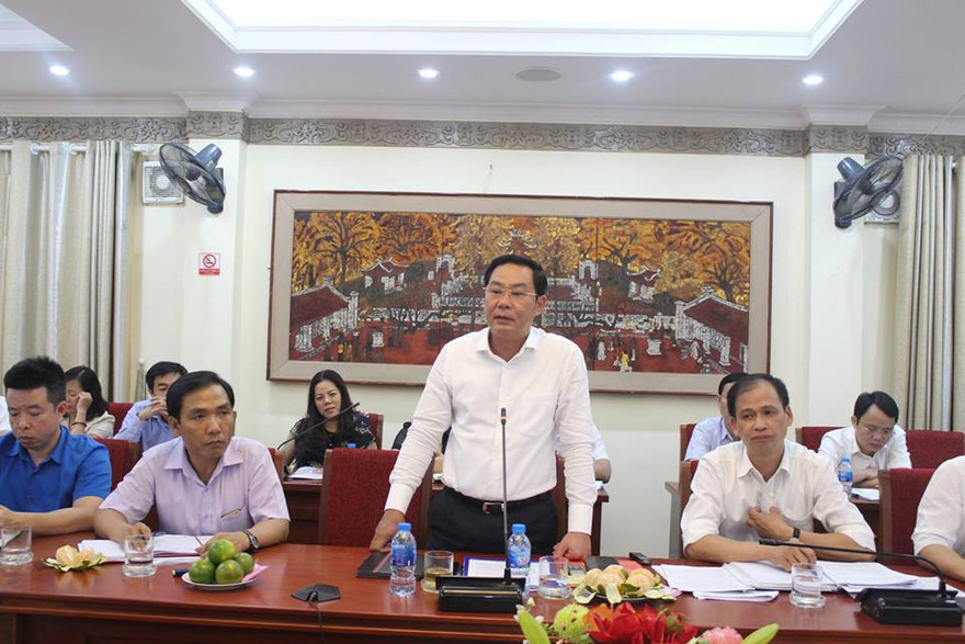 Hà Nội làm việc với đoàn giám sát ngày 17/5. Ảnh LD