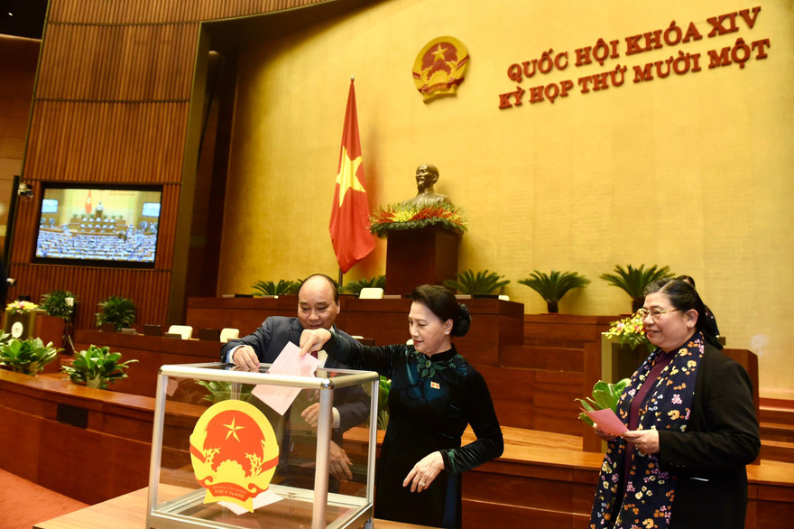 Chiều nay, Quốc hội bỏ phiếu kín miễn nhiệm các phó chủ tịch Quốc hội. Ảnh Như Ý