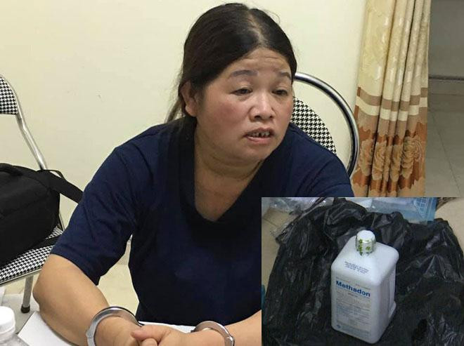 Đối tượng Nguyễn Thị Thục Anh cùng tang vật .Ảnh: TL