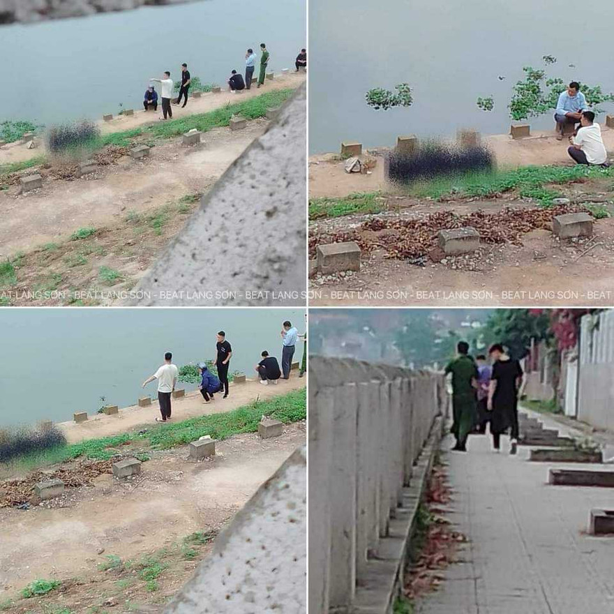 Hình ảnh sự việc đuối nước trên sông Kỳ Cùng.