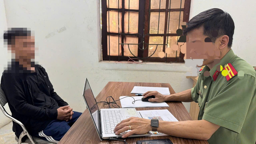 Công an tỉnh Lạng Sơn làm việc với đối tượng H.V.T