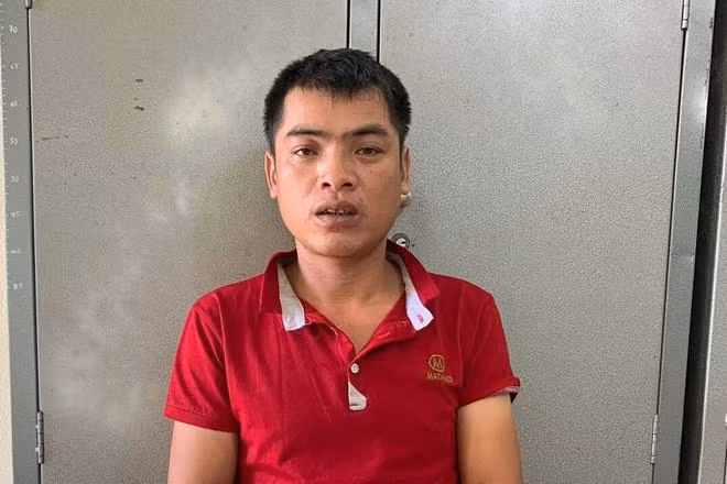 Đối tượng Nam tại cơ quan công an -Ảnh: L.N