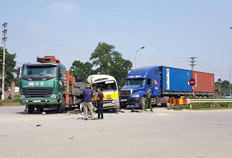 Hiện trường vụ tai nạn. Ảnh: Thanh Hà.