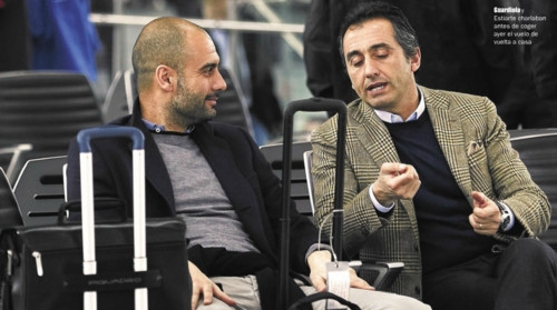 Pep Guardiola và người đại diện Manuel Estiarte.