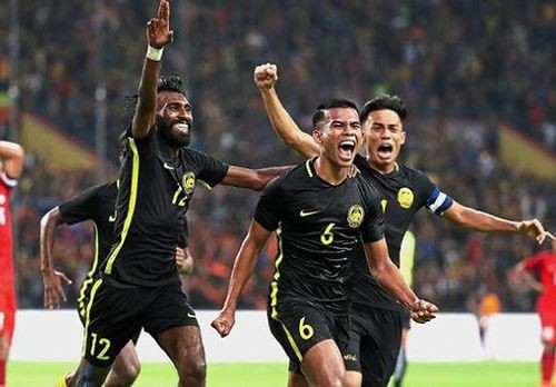 Niềm vui của các cầu thủ Malaysia.