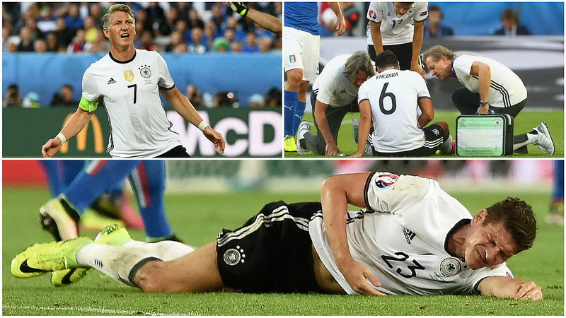 Schweinsteiger và Khedira có thể lỡ bán kết, còn Gomez chia tay giải đấu.