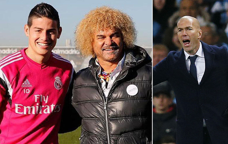 Carlos Valderrama tố Zidane không có thiện cảm với James Rodriquez.