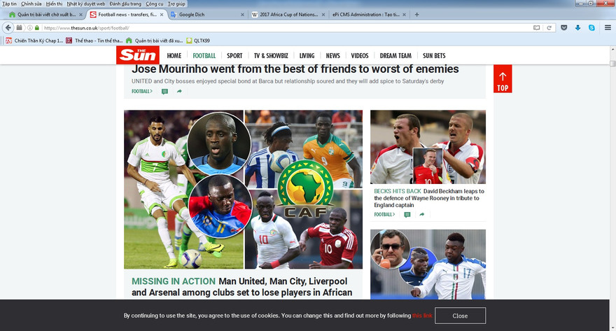 Hàng loạt đội bóng Anh mất quân vì CAN 2017.