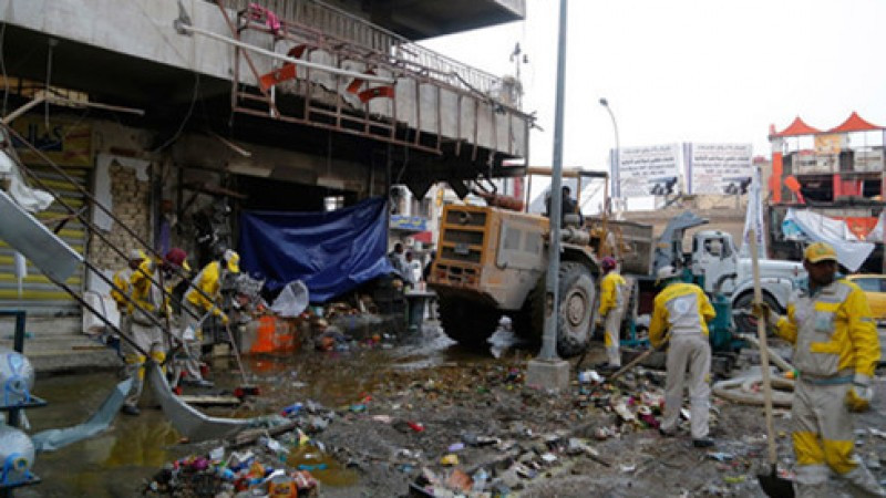 Hiện trường vụ đánh bom cảm tử ở Iraq.