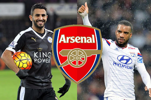 Arsenal muốn có cả Riyad Mahrez và Alexandre Lacazette.