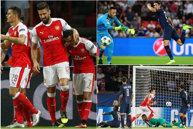 Arsenal thoát thua trước PSG.