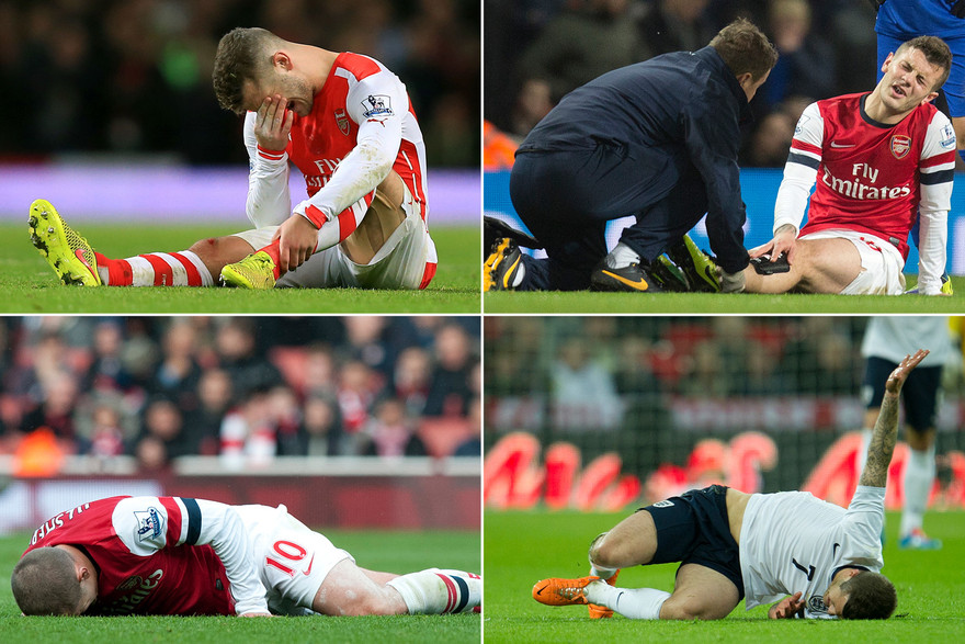 Jack Wilshere giờ thành "Vua chấn thương" ở Arsenal.